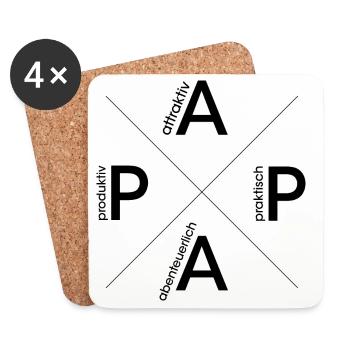 dad logo hero father motivation symbol brand icon - Coasters (set of 4) - white - Front