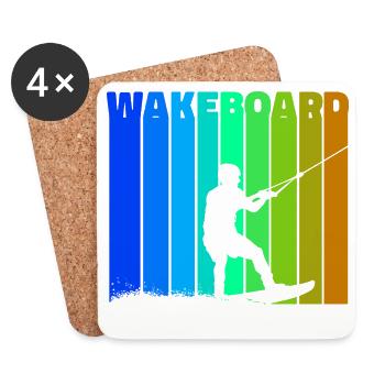 Wakeboard Dire Kitesurfer Surf Sports nautiques - Dessous de verre (lot de 4) - blanc - Devant