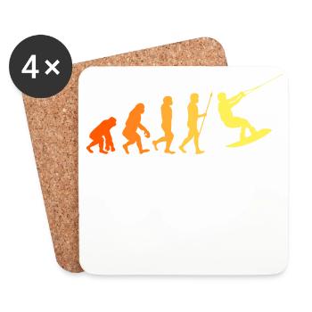 Wakeboard Evolution Water Sports Kitesurfer Surfing - Coasters (set of 4) - white - Front
