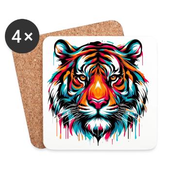 Tiger - Coasters (set of 4) - white - Front