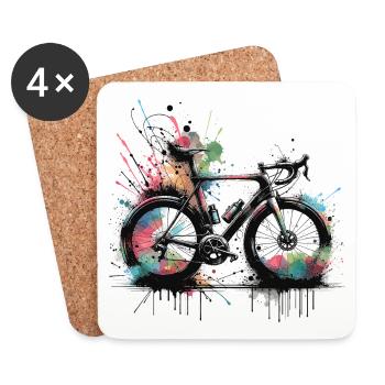 Bicycle Spray Paints Splash - Coasters (set of 4) - white - Front