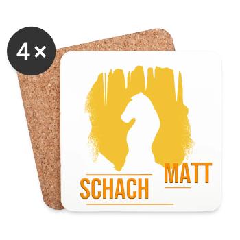 Schachmatt - Untersetzer (4er-Set) - Weiß - Vorne