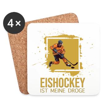 Eishockey ist meine Droge - Untersetzer (4er-Set) - Weiß - Vorne