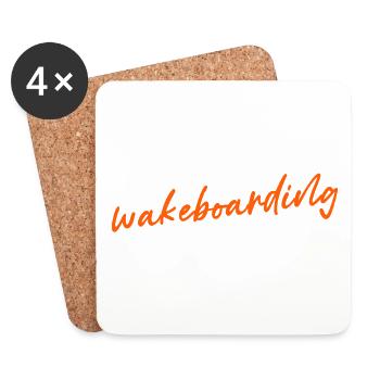 Sports nautiques Wakesurf Planche de surf Wakeboard Dicton - Dessous de verre (lot de 4) - blanc - Devant