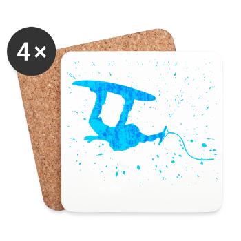 Water Sports, Stunt, Kitesurfer, Surfing, Surfing - Coasters (set of 4) - white - Front