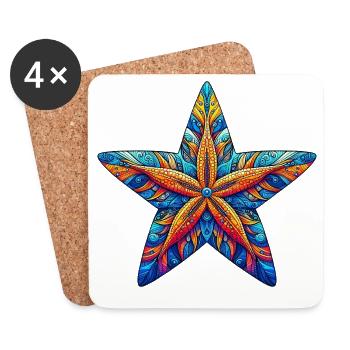 Étoile de mer - Dessous de verre (lot de 4) - blanc - Devant