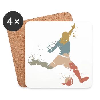 retro Fußball Speler Explosion vintage Mannschaft - Untersetzer (4er-Set) - Weiß - Vorne