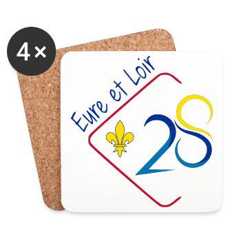 Eure et loir - Dessous de verre (lot de 4) - blanc - Devant