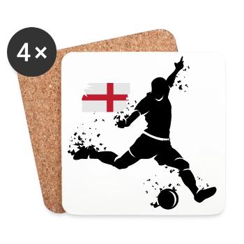 Football England Fan Player Blast icône - Dessous de verre (lot de 4) - blanc - Devant