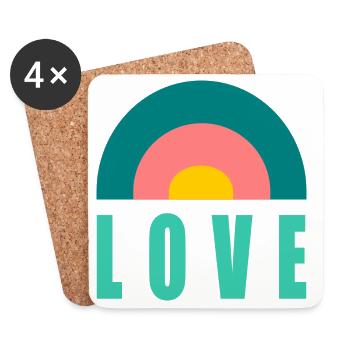 PAAR. ICH HABE GERADE GEHEIRATET. Junggesellinnenabschied. VALENTINSTAG. LIEBE. - Untersetzer (4er-Set) - Weiß - Vorne