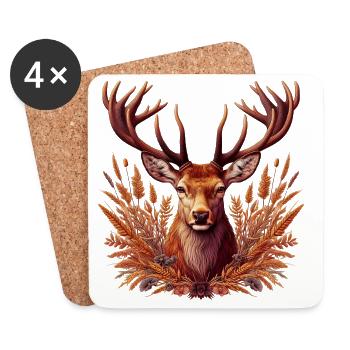 Deer - Coasters (set of 4) - white - Front