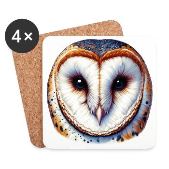 Barn Owl - Coasters (set of 4) - white - Front