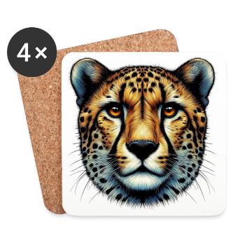 Gepard - Untersetzer (4er-Set) - Weiß - Vorne