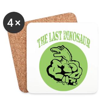 Der letzte Dinosaurier - Untersetzer (4er-Set) - Weiß - Vorne