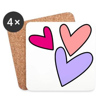 HERZ. PAAR. ICH HABE GERADE GEHEIRATET. Junggesellinnenabschied. VALENTINSTAG. - Untersetzer (4er-Set) - Weiß - Vorne