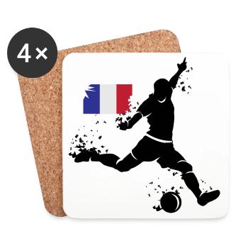 Joueur de football Blast France Team - Dessous de verre (lot de 4) - blanc - Devant