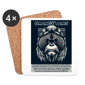 Orang-utans - Untersetzer (4er-Set) - Weiß - Vorne