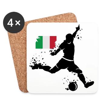 Football Team Italy Fan Player Blast - Coasters (set of 4) - white - Front