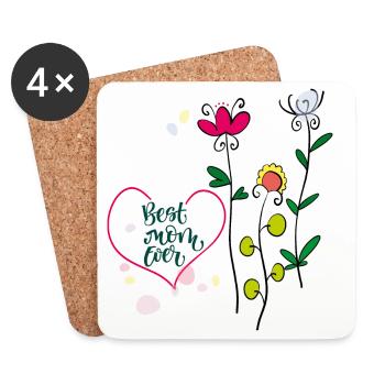 Best Mom Ever - Coasters (set of 4) - white - Front