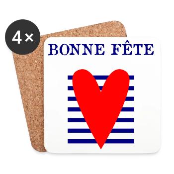 GRANNY. GRANDMA. MOTHER'S DAY. HAPPY BIRTHDAY MAMI - Coasters (set of 4) - white - Front