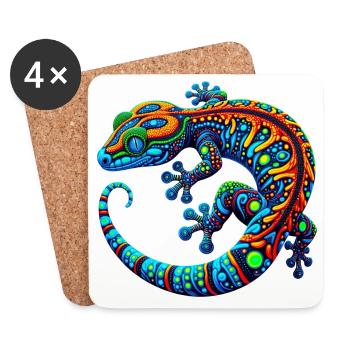 Gecko - Untersetzer (4er-Set) - Weiß - Vorne
