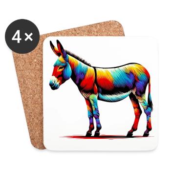 Donkey, Pacifier, Mule - Coasters (set of 4) - white - Front
