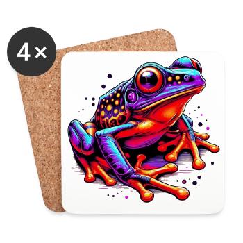 Grenouille - Dessous de verre (lot de 4) - blanc - Devant