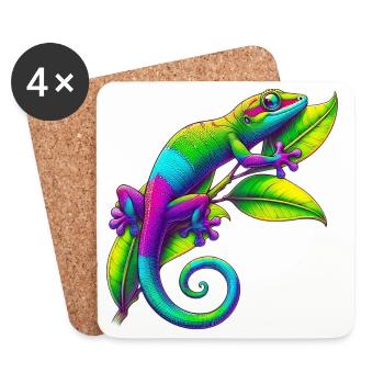 Gecko - Dessous de verre (lot de 4) - blanc - Devant