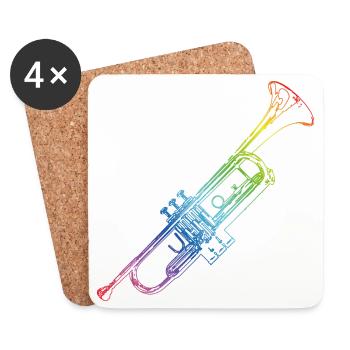 Trumpet - Coasters (set of 4) - white - Front