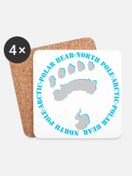 Eisbär 2 - Untersetzer (4er-Set) - Weiß