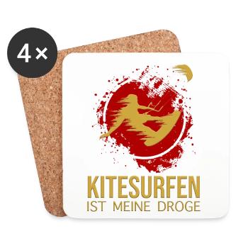 Kitesurfen - ist meine Droge - Untersetzer (4er-Set) - Weiß - Vorne