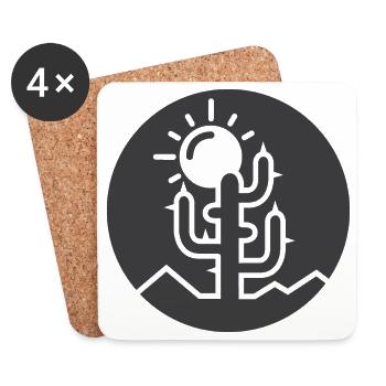 cactus, love, desert, nature, sun, cactus, cacti - Coasters (set of 4) - white - Front