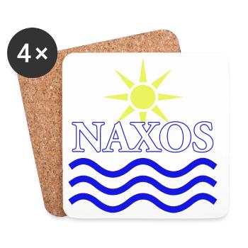 Naxos Sonne und Wellen Logo Design - Untersetzer (4er-Set) - Weiß - Vorne