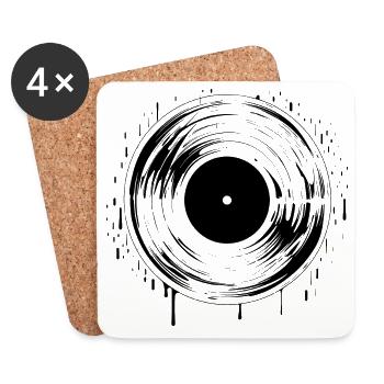 Diskjockey Vinyl Platte - Untersetzer (4er-Set) - Weiß - Vorne