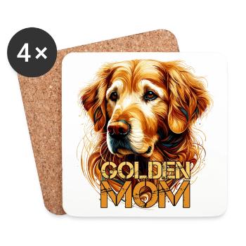 Golden Retriever Golden maman chien cadeau - Dessous de verre (lot de 4) - blanc - Devant