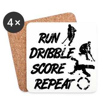 Dicton sur le hockey sur gazon - Dessous de verre (lot de 4) - blanc - Devant