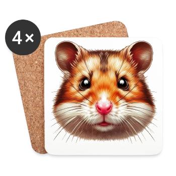 Hamster - Untersetzer (4er-Set) - Weiß - Vorne