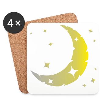 La lune et les étoiles - Dessous de verre (lot de 4) - blanc - Devant
