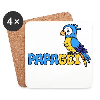 Parrot, Spuch, Bird, Zoo, Animal Lover, Jungle - Coasters (set of 4) - white - Front