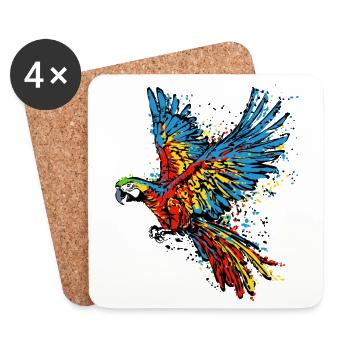 Parrot, Animal, Bird, Pet, Tropical, Africa, Zoo - Coasters (set of 4) - white - Front