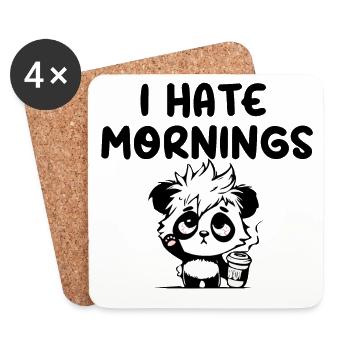 I hate mornings panda - Coasters (set of 4) - white - Front