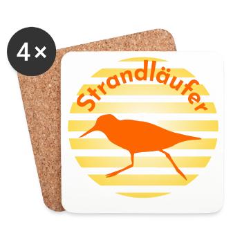 Strandläufer - Untersetzer (4er-Set) - Weiß - Vorne