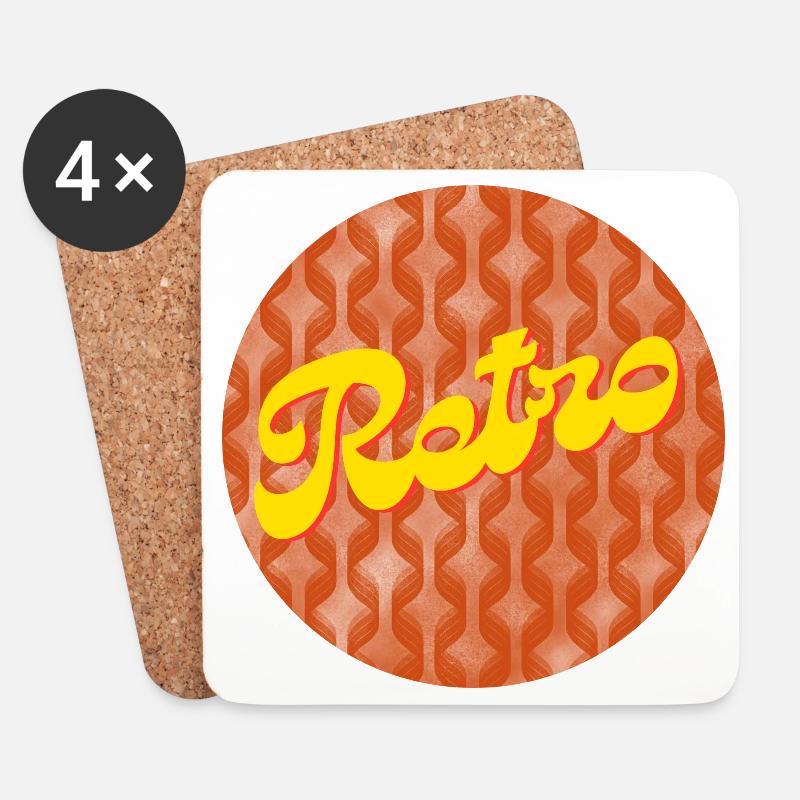 Retro - Untersetzer (4er-Set) - Weiß