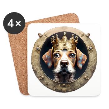 King of the Dogs - Coasters (set of 4) - white - Front