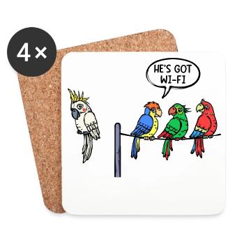 Parrot Statement Jungle Animal Birds Zoo - Coasters (set of 4) - white - Front