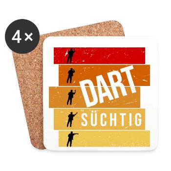 Dart süchtig - Untersetzer (4er-Set) - Weiß - Vorne
