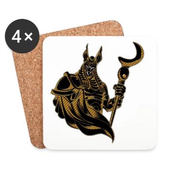 L’ancienne Anubis d’Égypte - Dessous de verre (lot de 4) - blanc - Devant