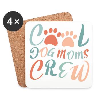 Cool Dog Moms Crew – Modernes Hundemama Design - Untersetzer (4er-Set) - Weiß - Vorne