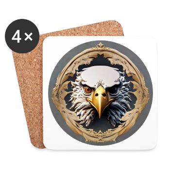 Aigle, roi des montagnes - Dessous de verre (lot de 4) - blanc - Devant