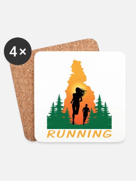 Running - Untersetzer (4er-Set) - Weiß